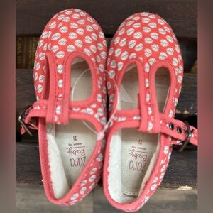 ZARA baby T-STRAP COTTON FLATS girls size 21